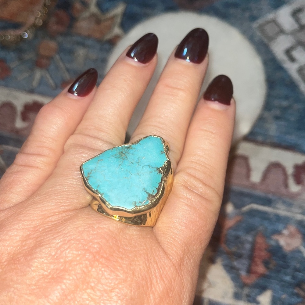 Turquoise Stone Gold Ring